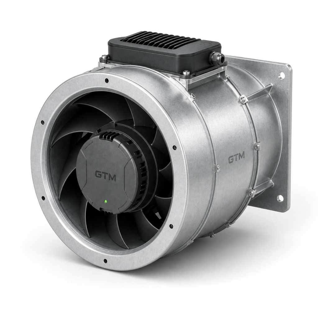GTM GEI Series EC Inline Mixed-Flow Duct Fan
